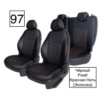 Чехлы Экокожа Ромб на Mitsubishi Lancer X Sd с 07-11г. (комплектация intense) Чехлы Экокожа Ромб на Mitsubishi Lancer X Sd с 07-11г. (комплектация intense)